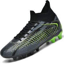 Mens Football Boots with Spikes Soccer Cleats for Men Boys Astro Turf Trainers 7.5 UK Black