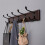 Rustic Wooden Wall Mounted Coat Rack with 8 Black Hooks for Entryway Bathroom Storage 2
