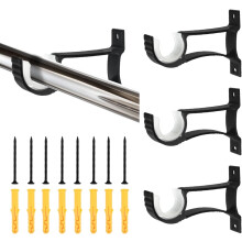 Ganci per aste per tende resistenti da parete, staffa per tende con finitura elegante per soggiorno, camera da letto e sala da pranzo, supporta un