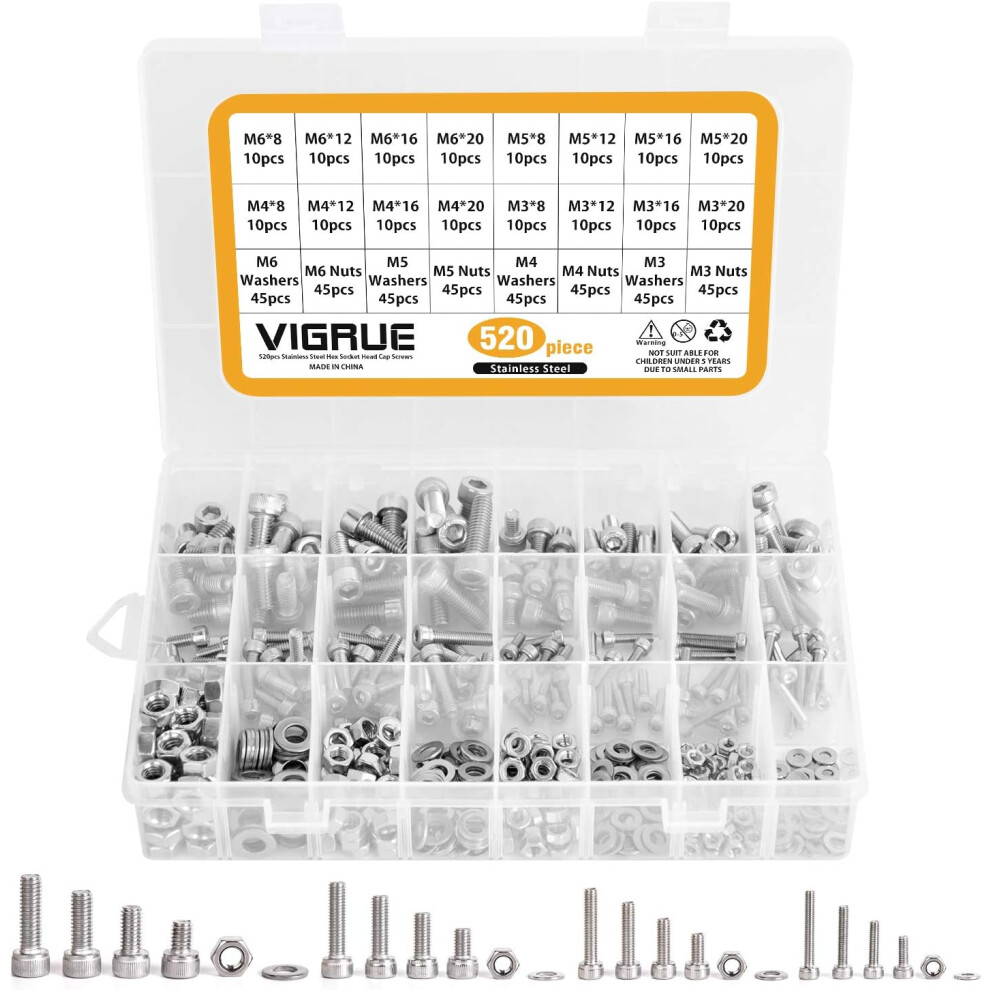 Complete Metric Bolt Assortment, High-Quality Stainless Steel Machine Screws Nuts Kit For Furniture And Machinery 9454554114439