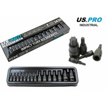 15pc Impact Torx Bit Socket Set 1/4,3/8,1/2" Drive T6-T70