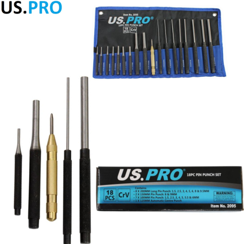 us pro US PRO 18pc Pin Punch Set With Automotive Centre Punch 2095 1