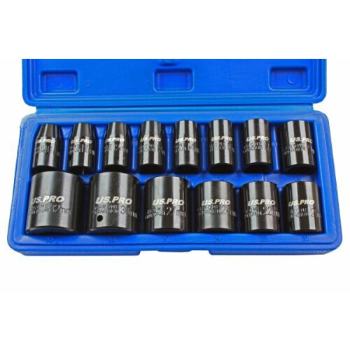 us pro US PRO 14pc 1/2dr Shallow Metric Impact Sockets 10 - 32mm 1679