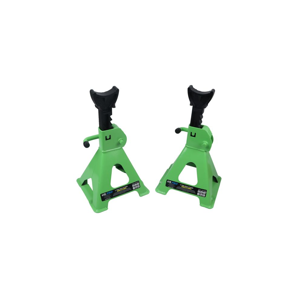 US PRO Tools Pair Of 3 Ton Axle Stands Ratchet Type 295 To 415mm NEW 10115 - Image 3