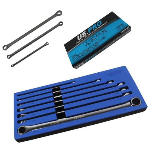 us pro US PRO 7pc Aviation Double Ended Ring Extra Long Spanner Set 8 - 24mm 2