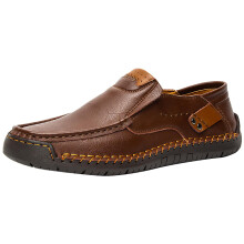 Men's Leather Mules Dress Shoes Slip On Business Casual Comfort Walking 7.5 UK Coffee