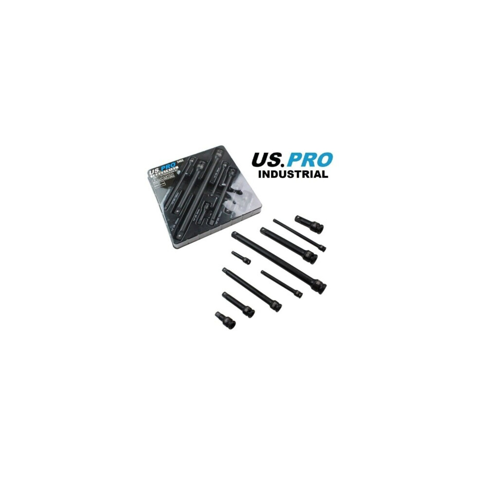 Us Pro Industrial 9Pc Impact Extension Bar Set 1/4", 3/8", 1/2" Drive 3465 5060599866550