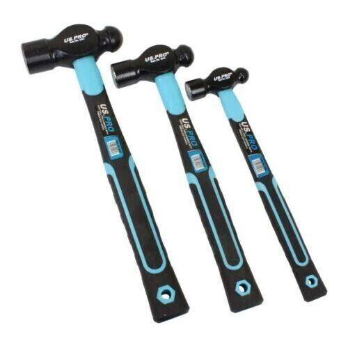 us pro US PRO Tools 3PC Ball Pein Hammer With Fibreglass Handle 8, 16, 32oz 4543 2