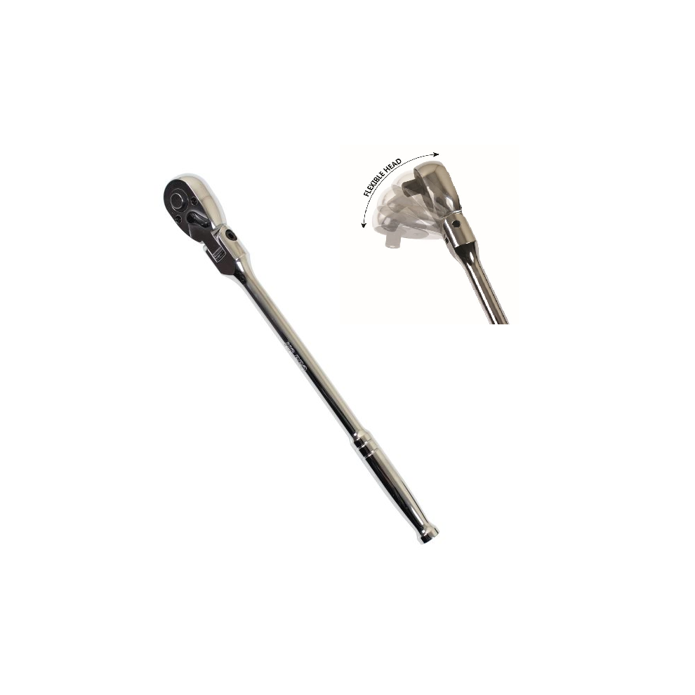 Us Pro 3/8"" Dr Straight Tail Flexi Head Ratchet 72t, For Sockets 4122 - Image 6