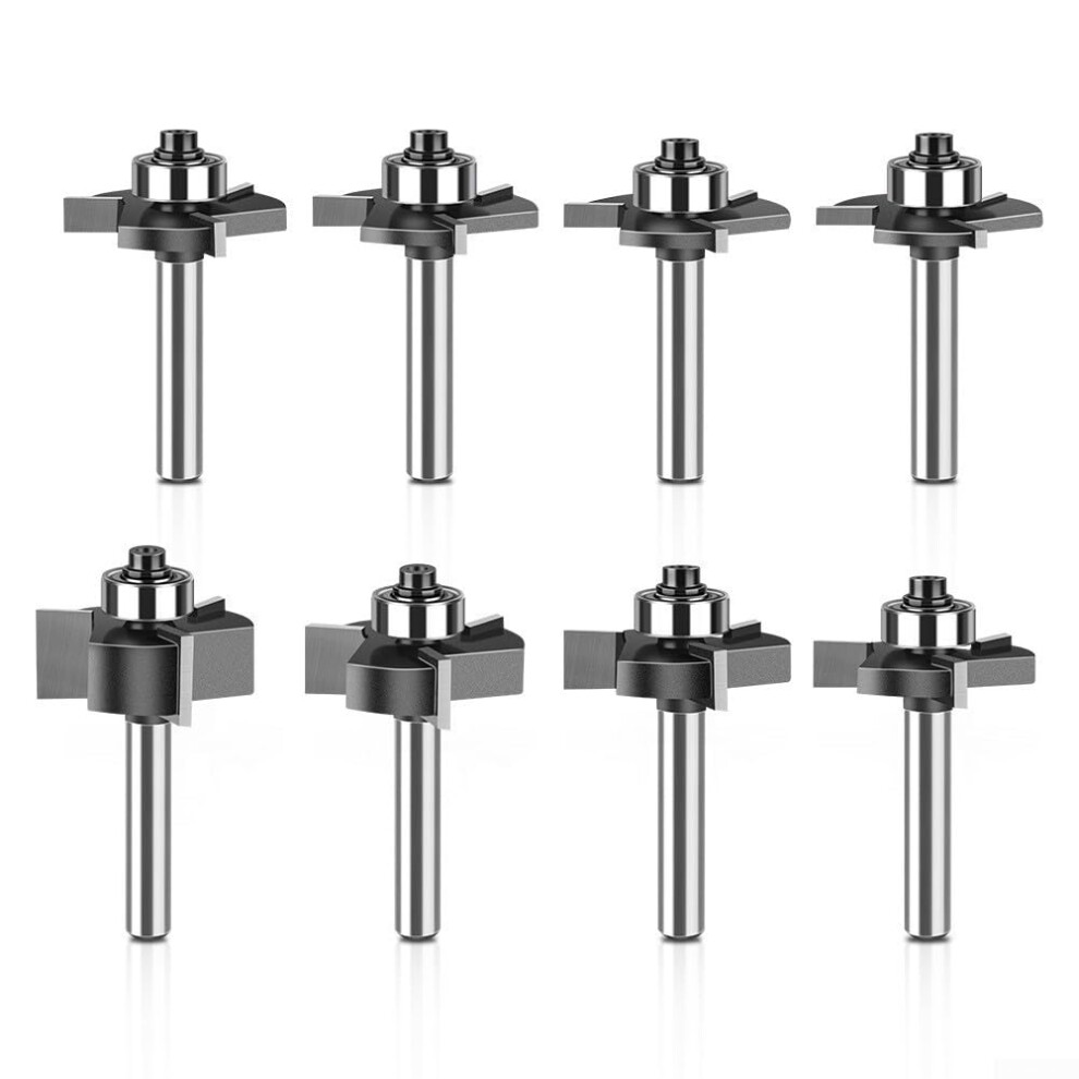 14In T Slot Router Bit With Bearing For Rabbeting And Slotting In Woodworking, 1/4 X 3/32 Inch For Laminate And Hardwood 9119770373267