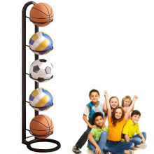 Basketball Football Volleyball Storage Rack 5 Tier Iron Garage Organizer Stand Removable Display