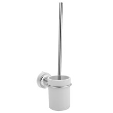 Conjunto de escova sanitária de alta qualidade com elegante recipiente de vidro fosco, instalação inovadora sem furos, posicionamento versátil