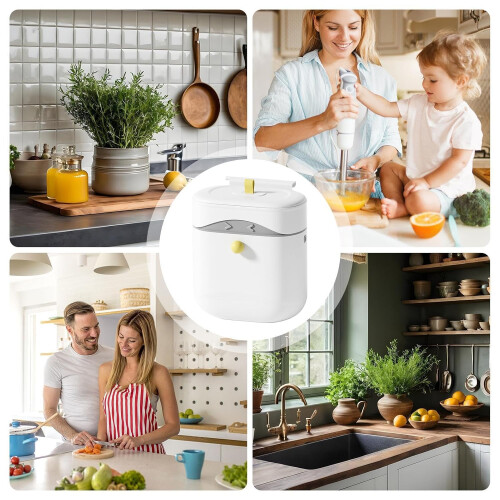 Wall Mounted Kitchen Trash Can with Lid, SpaceSaving Under Sink Compost Bin for RV and Bathroom 2