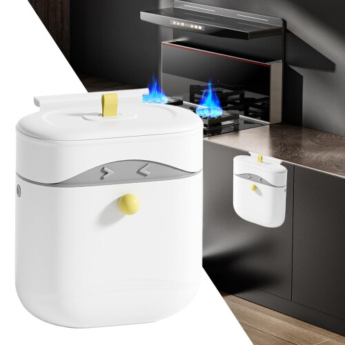 Wall Mounted Kitchen Trash Can with Lid, SpaceSaving Under Sink Compost Bin for RV and Bathroom 1
