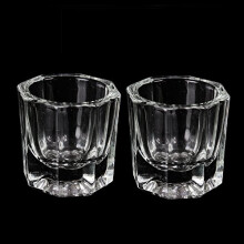 2 Pack Glass Dappen Dish Cups for Acrylic Liquid Mixing Nail Art Tool Set