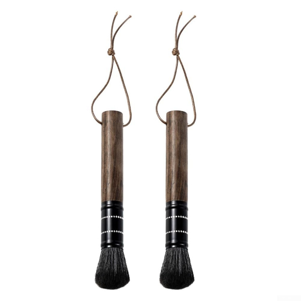 2Pcs Coffee Grinder Brush Set With Durable Walnut Handle For Effective Espresso Machine Cleaning 9323874601960