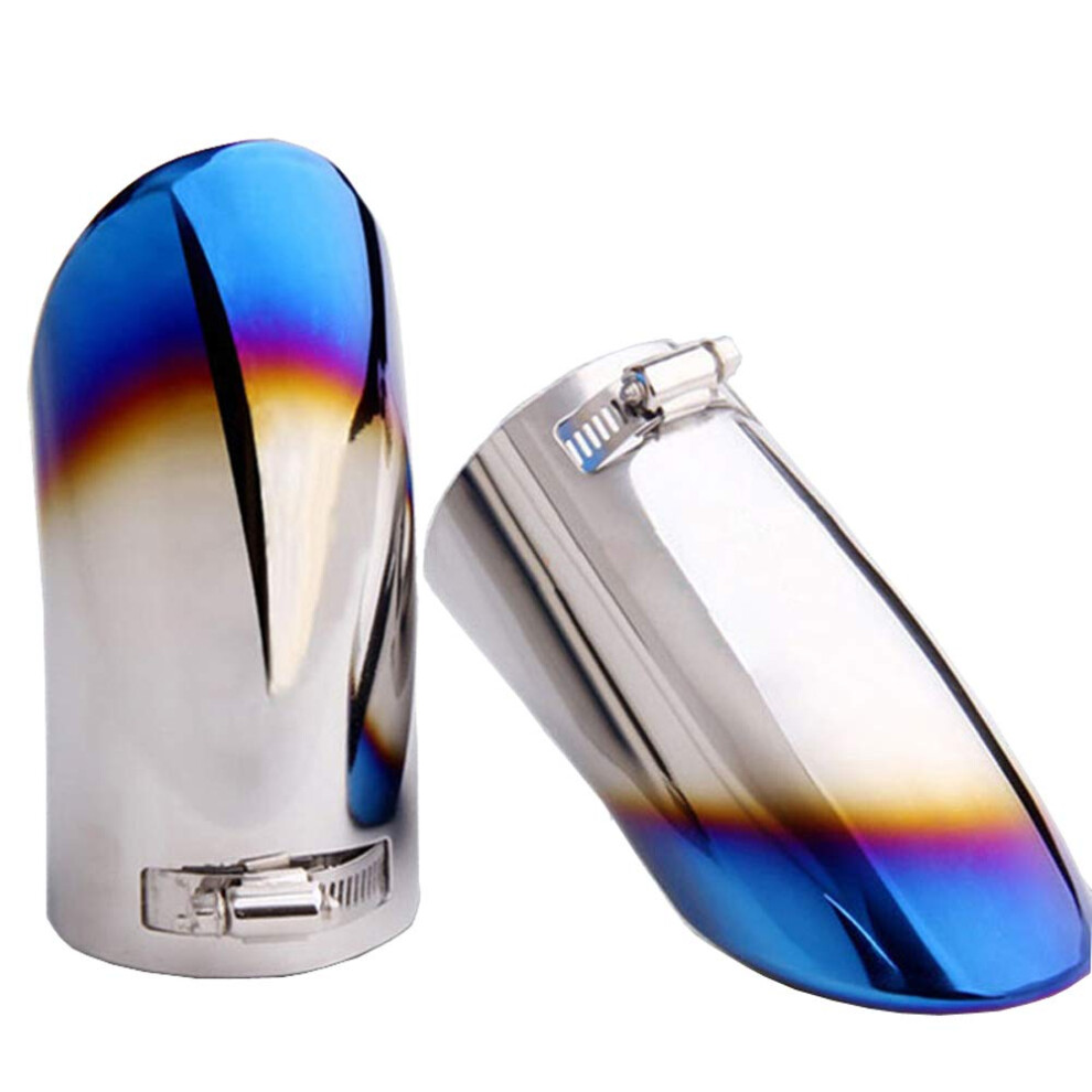 Stainless Steel Car Exhaust Tip Tailpipe Muffler Cover For Focus Modification Blue 9323874602783