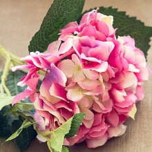 Silk Hydrangea Artificial Flowers Real Touch Latex Realistic Faux Flower Wedding Decoration DIY Floral Arrangement Iron Wire Water Resistant Long Last