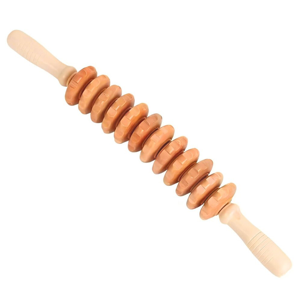 Wooden Massage Roller for Body Sculpting and Anti Cellulite Massage with Ergonomic Grip