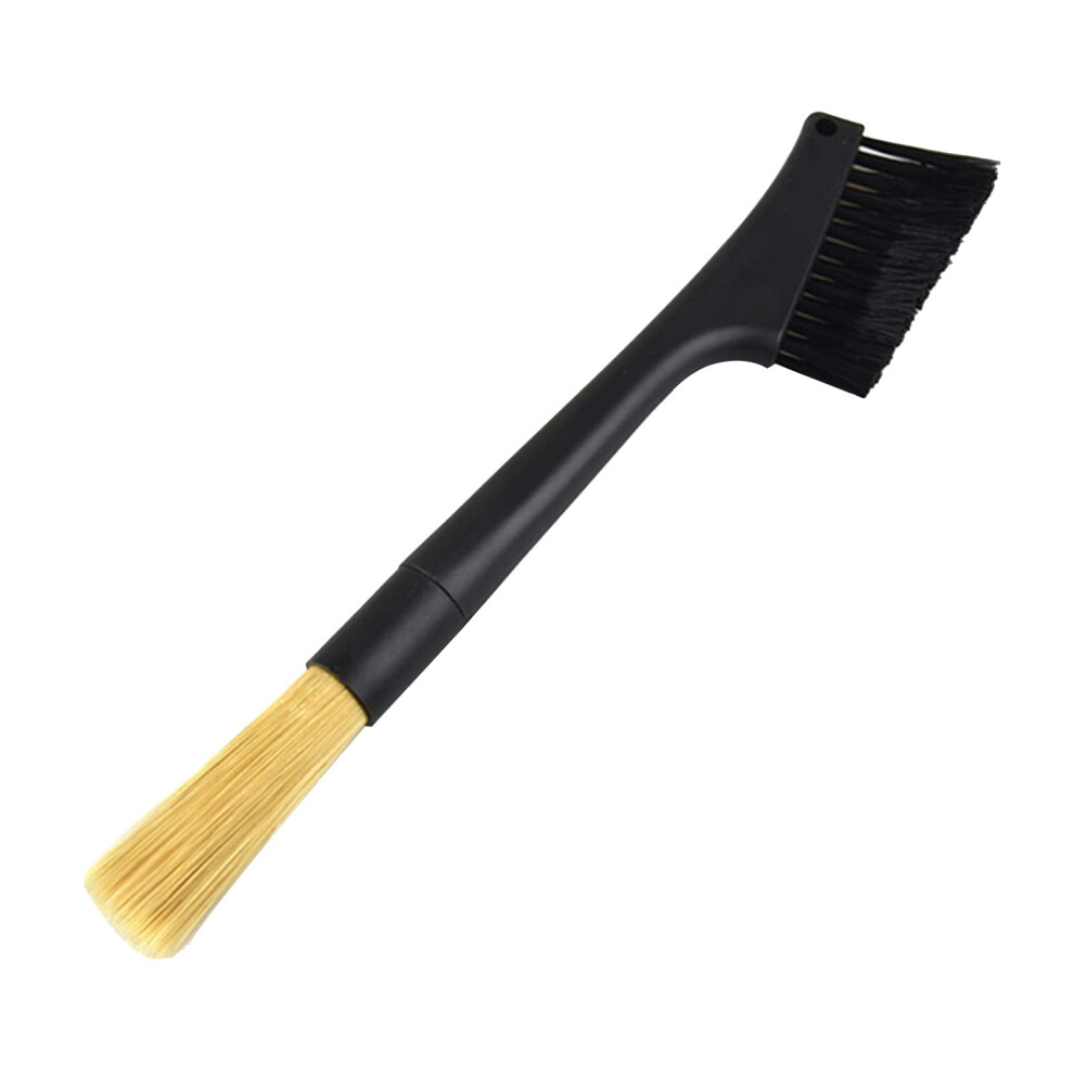 Dual Head Coffee Grinder Brush with Soft Bristles for Espresso Machine Cleaning