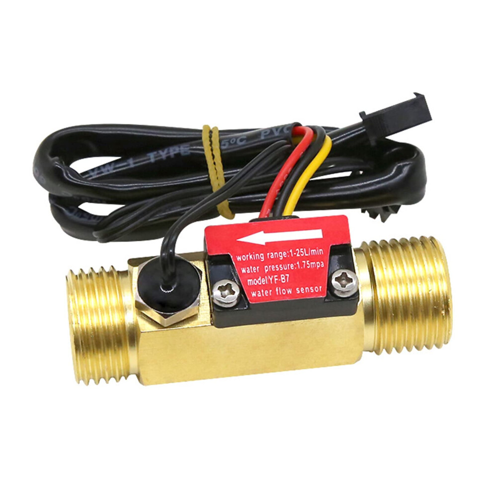 G1/2 Water Flow Sensor Switch Hall Effect Flow Meter 125L/Min Stable Wide Range Measurement 9001264557195