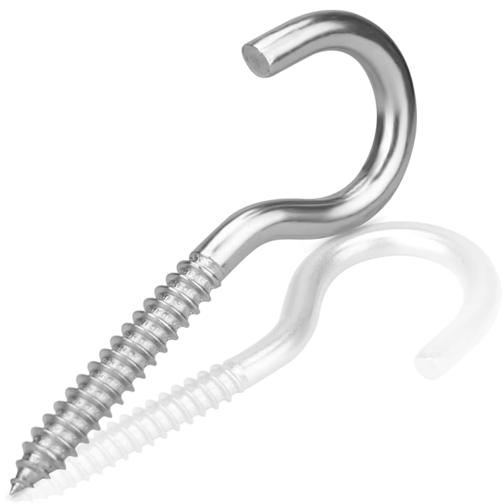 (65Mm, 250) Screw In Hooks Steel Heavy Duty Wood Thread Ceiling Hook 5056523239804