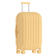 Hardside Spinner Luggage Set with TSA Lock, Lightweight Suitcases for Travel, Yellow 24'+28'