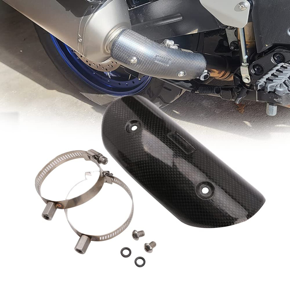 Carbon Fiber Motorcycle Exhaust Heat Shield Guard Cover Protector For Street Bikes 194X77mm 9323874603551