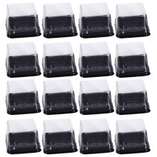 100Pcs Plastic Square Cupcake Containers with Lids, 3 Inch Dessert Boxes for Muffins Brownies Cheesecake Wedding Birthday Black