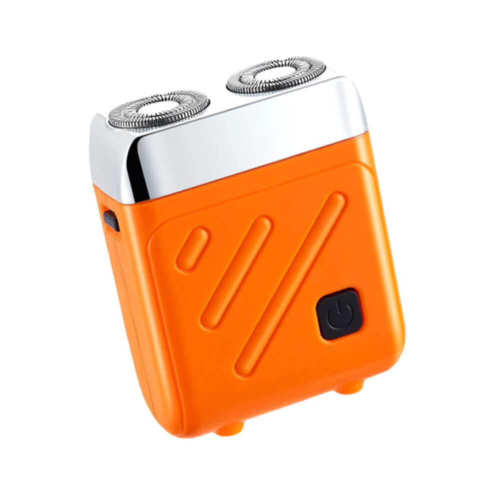 Orange Electric Razor For Men Rechargeable Quiet Waterproof Shaver With Easyclean Design For Wet Or Dry Use