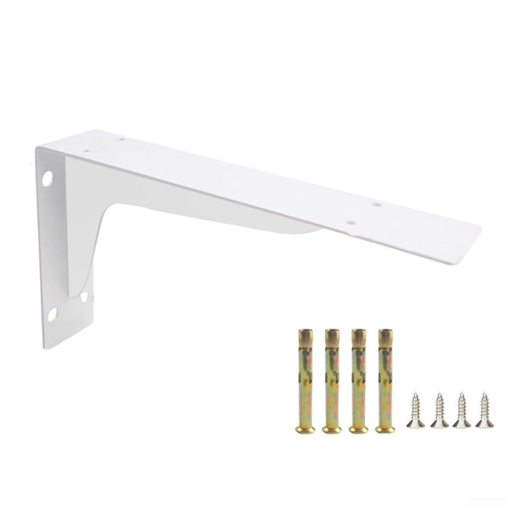 Heavy Duty Triangle Shelf Bracket With Front Mount, Cold Rolled Steel, Rustresistant White, 18In For Indoor & Outdoor Use 9339159820070