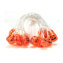 Halloweenske dekoratívne svetlo, vodotesné tekvicové reťazové svetlá, úsporné 3D tekvicové reťazové svetlá s teplým bielym svetlom,
