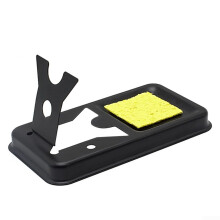 Electric Soldering Iron Stand with Cleaning Sponge for Metalworking and Welding Tools, 12 x 6.5 mm Black