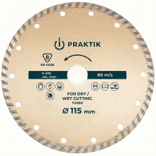 (1) 115mm Turbo Diamond Cutting Disc for Angle Grinders – Heavy Duty 2.2mm Thick Blade for Porcelain, Granite, Stone & Ceramic – EN13236 Certified