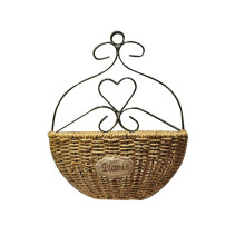 Woven Seagrass Wall Hanging Planter Basket for Balcony Fence Garden and Home Decoration