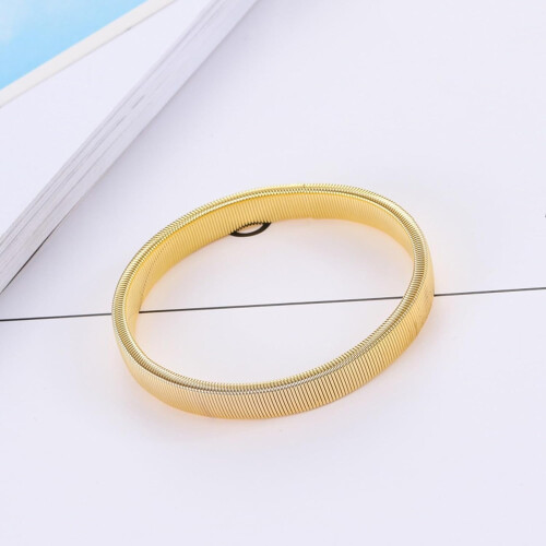 Men's Elastic Arm Band Sleeve Holder with Electroplated Coating – Stretchable Comfortable Silver Cuff 1
