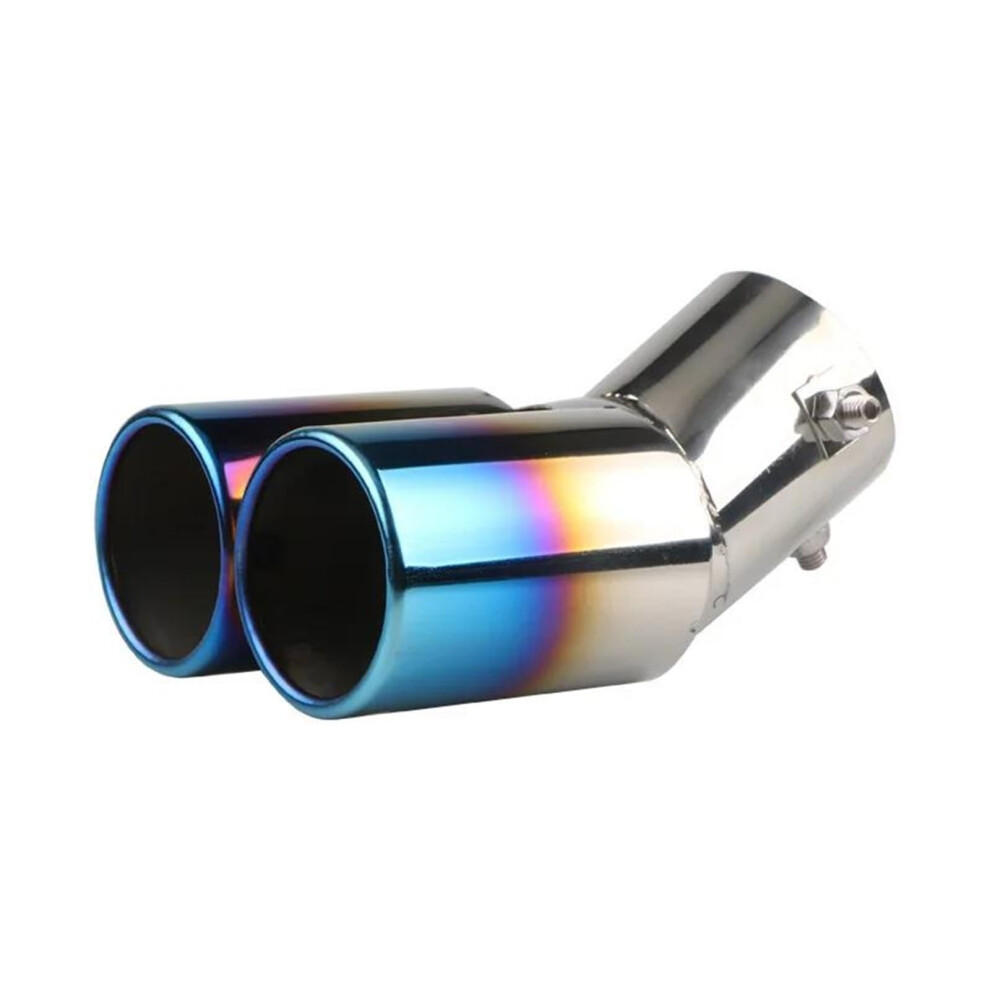 Universal Dual Pipe Car Exhaust Tip Chrome Adjustable Inlet 1.52.3 Inch Tail Muffler 9119770375353