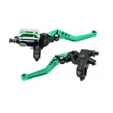 22mm Hydraulic Motorcycle Clutch Brake Lever with AntiSkid Ergonomic Grip, Green Aluminum Alloy