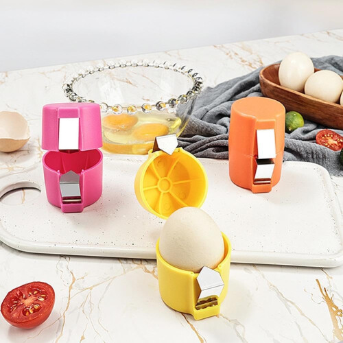 Egg Cracker Tool with Egg Shell Opener, Mess Cracking and Separator for Hard Boiled Eggs 2