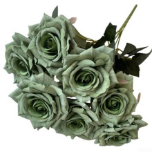 Artificial Flowers Blue and White 7Head Bouquet, Lifelike Wedding and Home Floral Arrangement 41cm