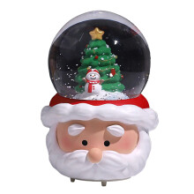 Verlichte kerstsneeuwbol met rendieren, kerstboom en kleurveranderende lampjes, muzikale sneeuwbol voor kerstdecoratie in huis, gemaakt van