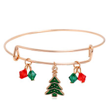 Feestelijke kerstsieraden, bedelarmband met lichtgewicht en comfortabel draagcomfort, verstelbare maat dankzij schuifsluiting.