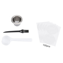 Gjenbrukbar kaffekapselkopp, premium materiale rustfritt stål, påfyllbare mini-kaffekapsler for Nespresso-husholdningsbruk med enkel forsegling