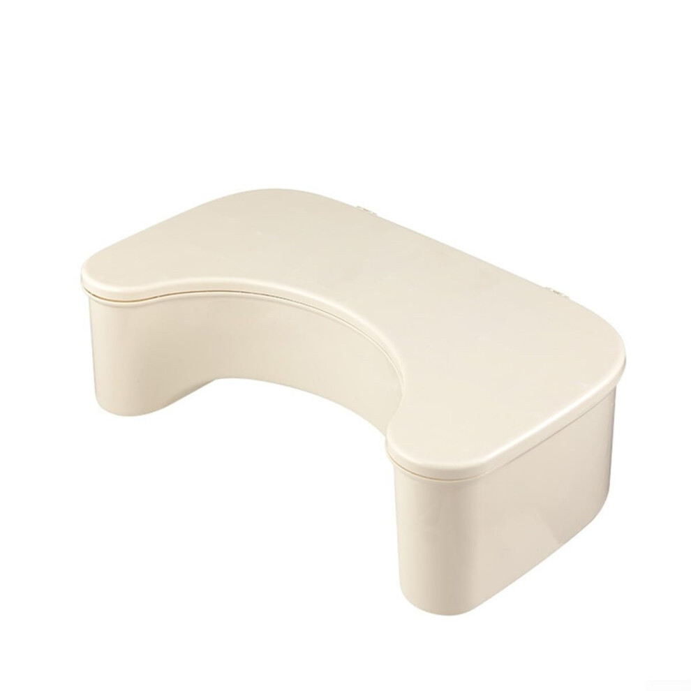 Toilet Stool with Storage Box for Improved Squatting Posture, PP Plastic for 1416 Inch Toilets Beige