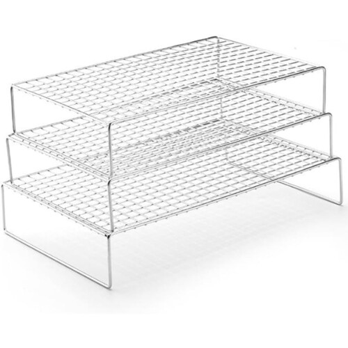 3Tier Stainless Steel Cooling Rack Set, OvenSafe Stackable Baking Rack for Cakes and Cookies 1