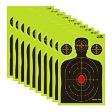 Splatter Shooting Targets 18x12 Inch Paper | Visibility for Outdoor Practice Backyard Competition | Set of 10 Green