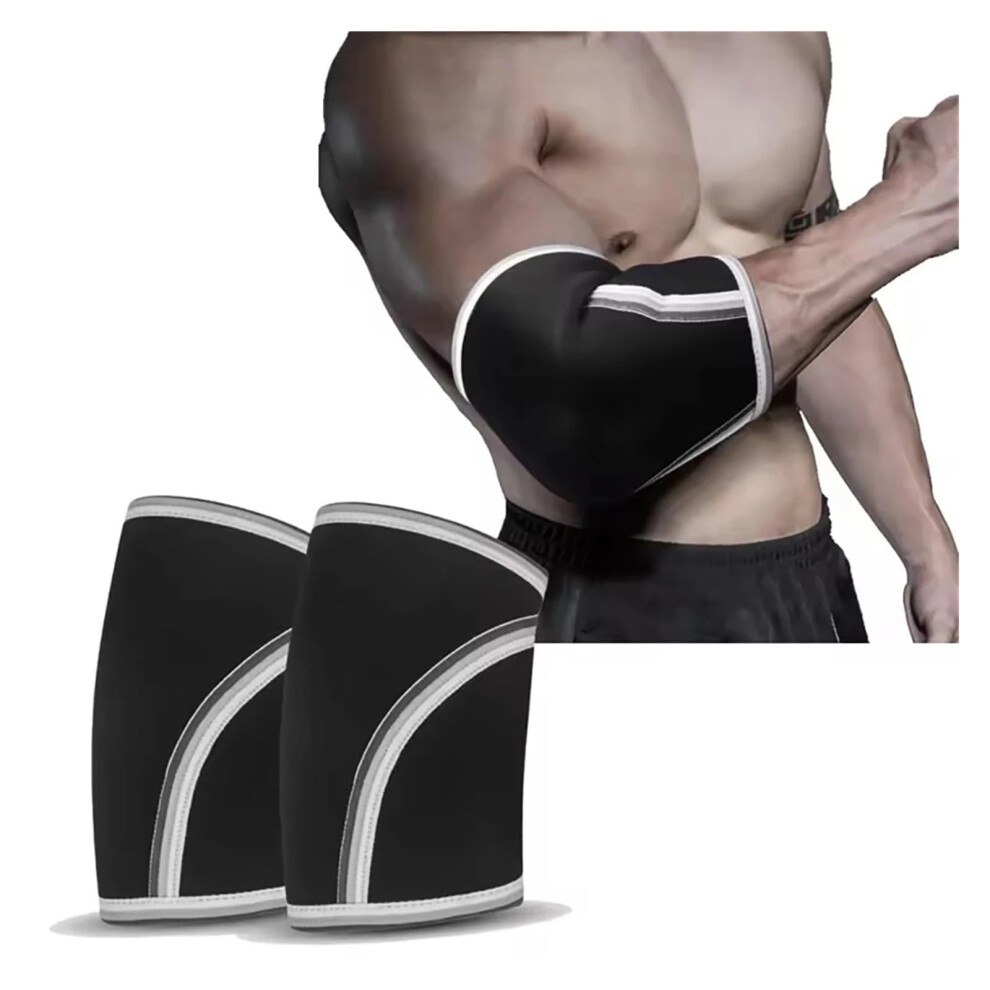 Elbow Sleeves Brace Pads for Weightlifting Powerlifting Dumbbell Gym Fitness Support (XXL, 1 Pair)