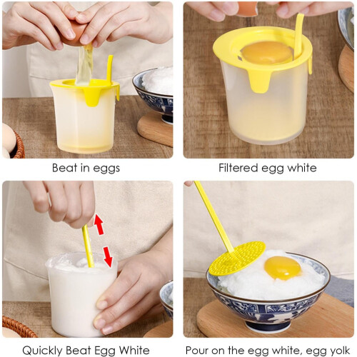 Egg Separator with Adjustable Size Fit, Detachable Easy Clean Tool for Baking and Kitchen Use 1