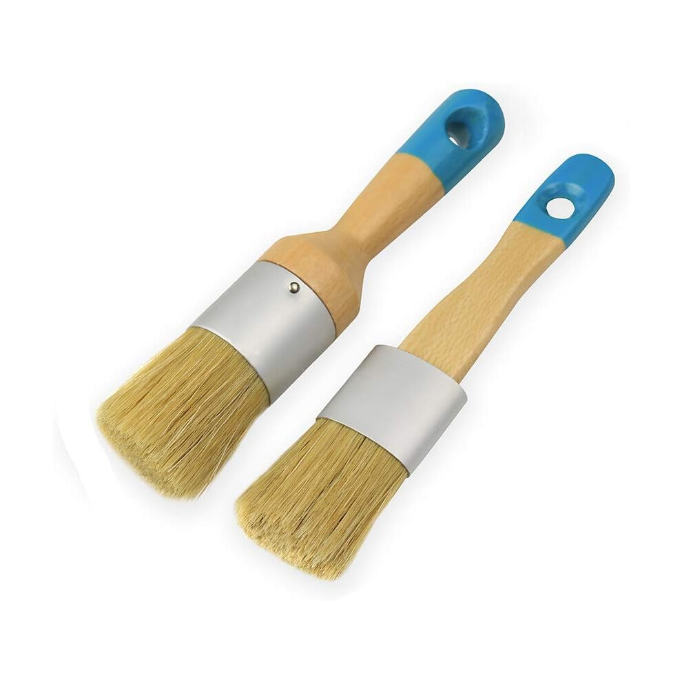 Chalk Furniture Paint Brushes, Professional Wax Brush Set, No Shedding, Natural Bristle Boar Hair For Furniture Painting, Milk Paint And More, Comfort 9454554808130