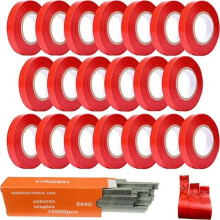 Ruban adhésif en polyéthylène résistant aux intempéries, rouge vif pour une visibilité optimale, non adhésif et imperméable, idéal pour les